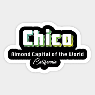 Chico California Yellow Text Sticker